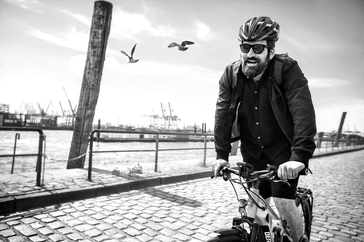 Mario the chef on his bike