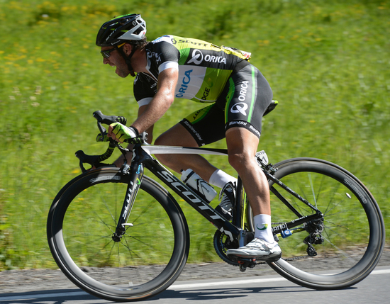 Albisini alone, on the way to win