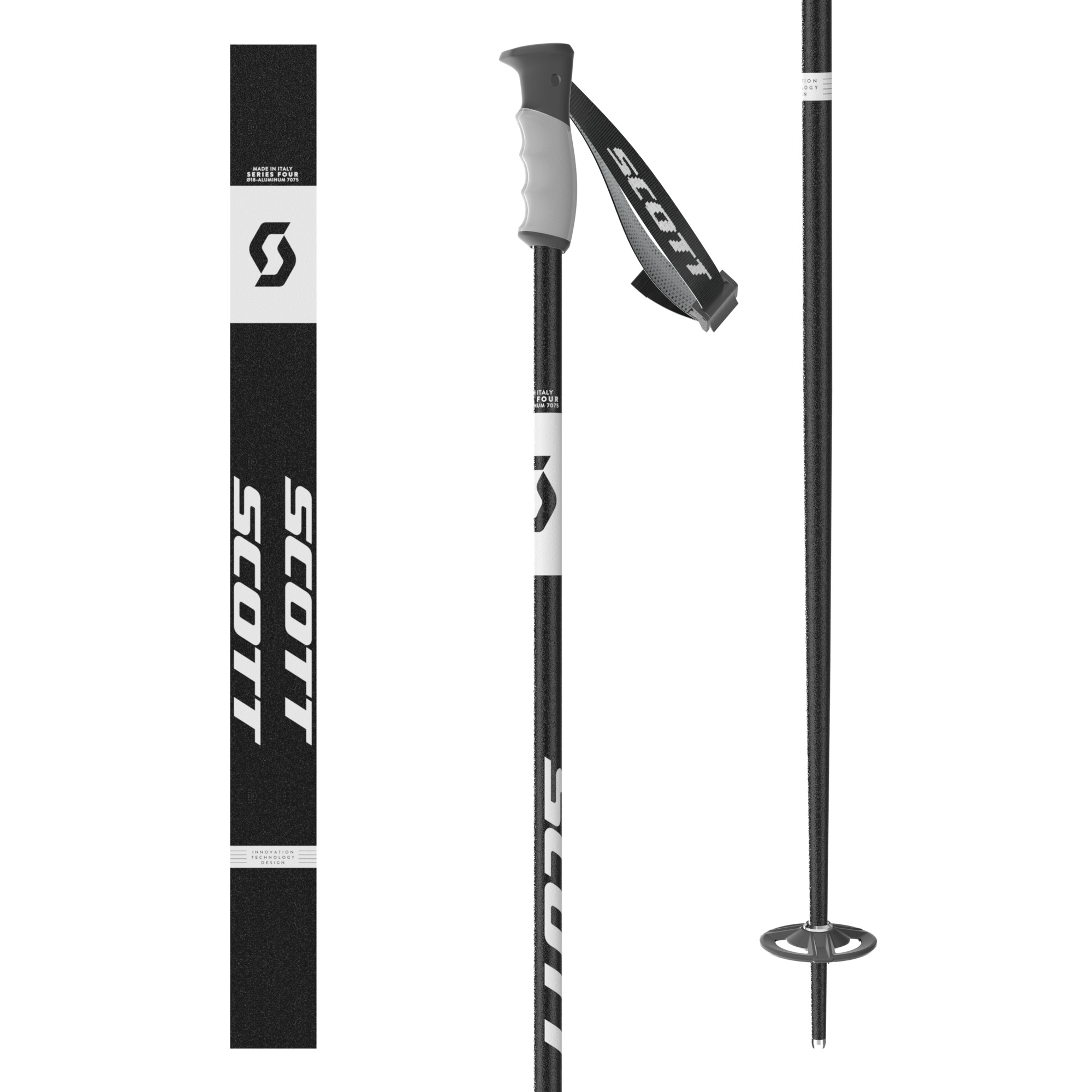 MSPORTS Bastoni da sci Premium con piatto da neve unisex I bastone da sci  in alluminio in diverse lunghezze, fusto in alluminio 18 mm sci