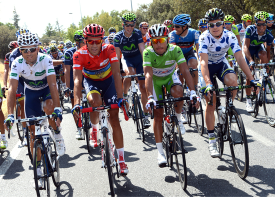 White, Red, Green and Polka dot jerseys at La Vuelta
