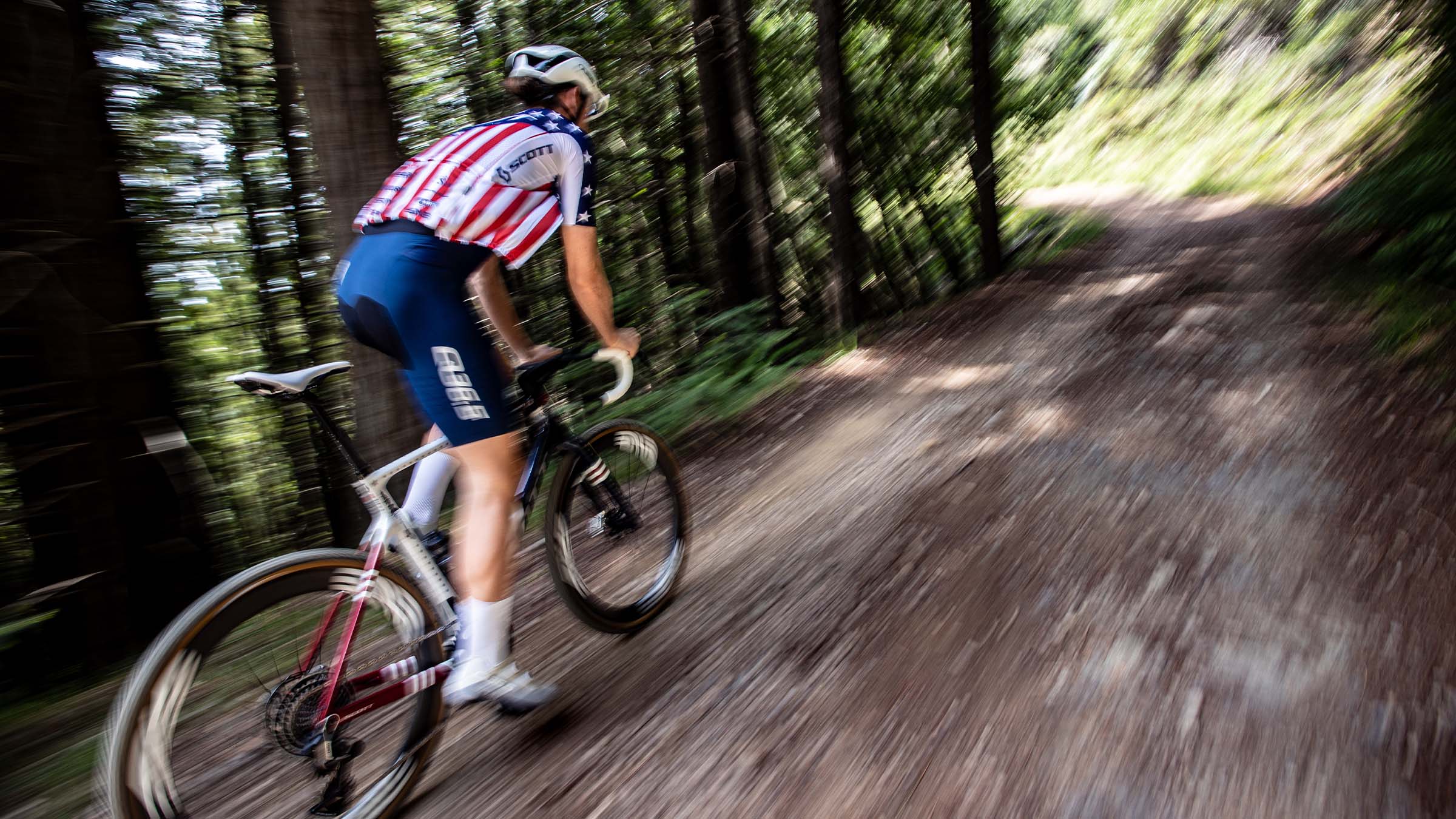 Brennan Wertz riding his custom Addict Gravel in Mill Valley, CA