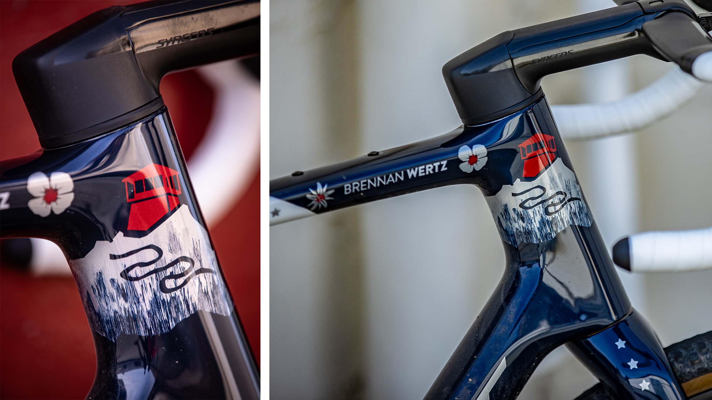 This section of trail depicted on the headtube of Brennan’s bike has meant many things over the years, Sunday rides with Family, escaping into the freedom of the trails, endless intervals, and now a launching pad for the base miles needed to compete at the upcoming Unbound Gravel.