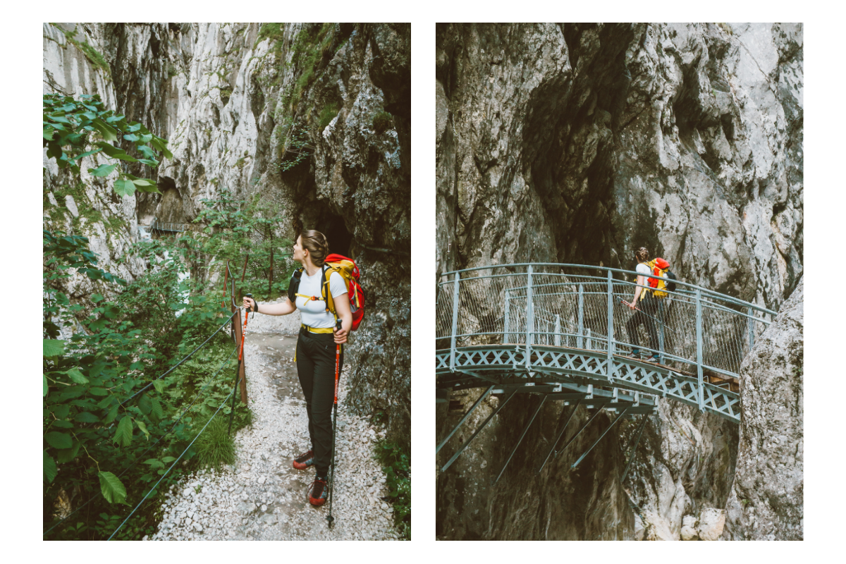 Dorina entering the cave