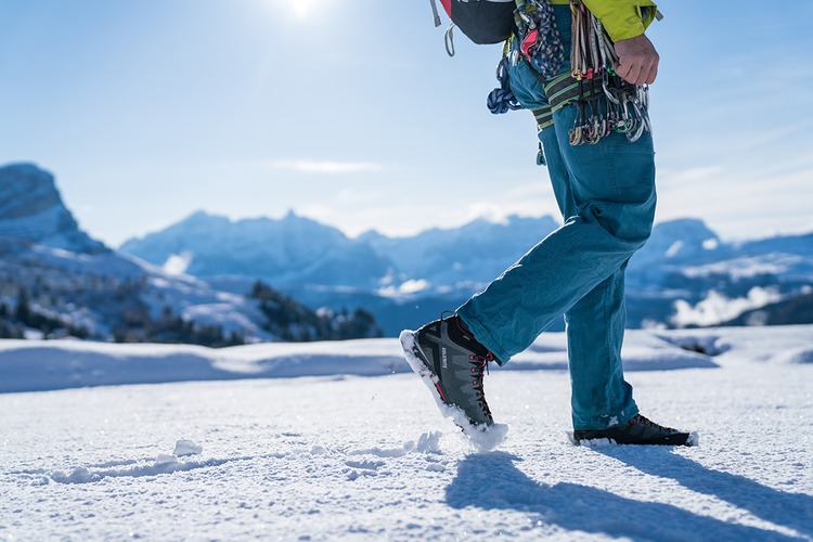 man walking on snow