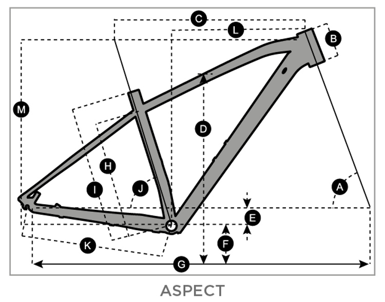 Geometry of SCOTT Aspect 950 Bike slate grey