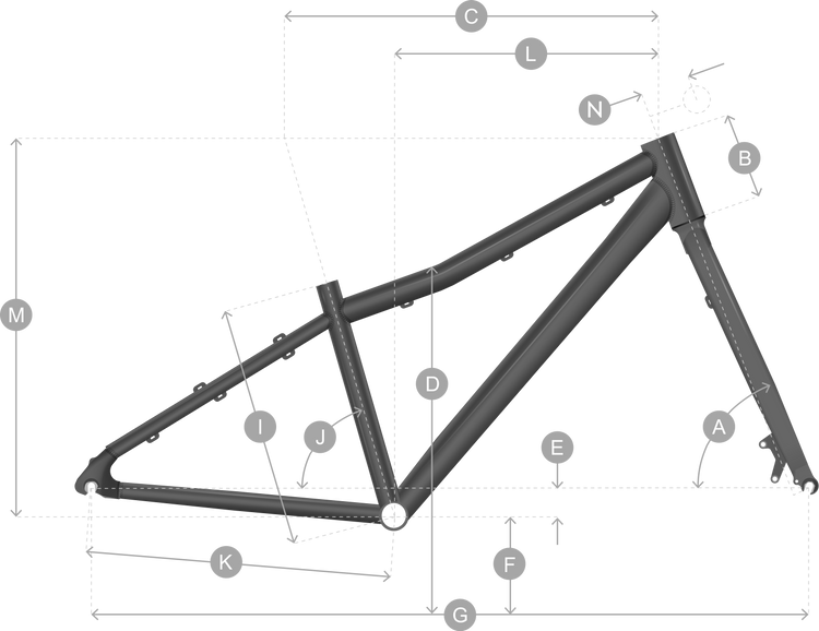 Geometry of Bicicletta SCOTT Scale 26 rigida