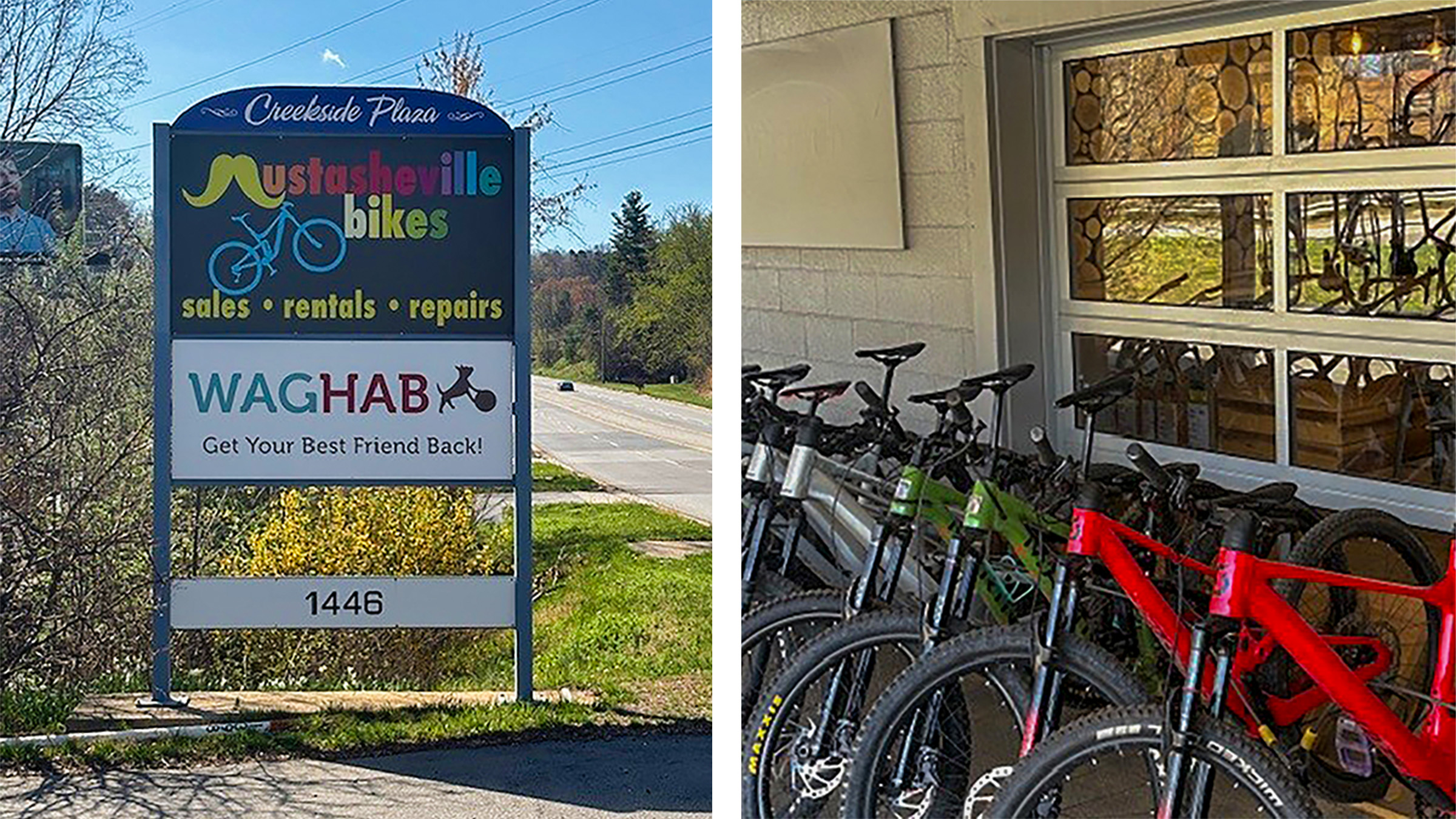 Brick & Mortar - MustAsheville sign and bikes parked outside