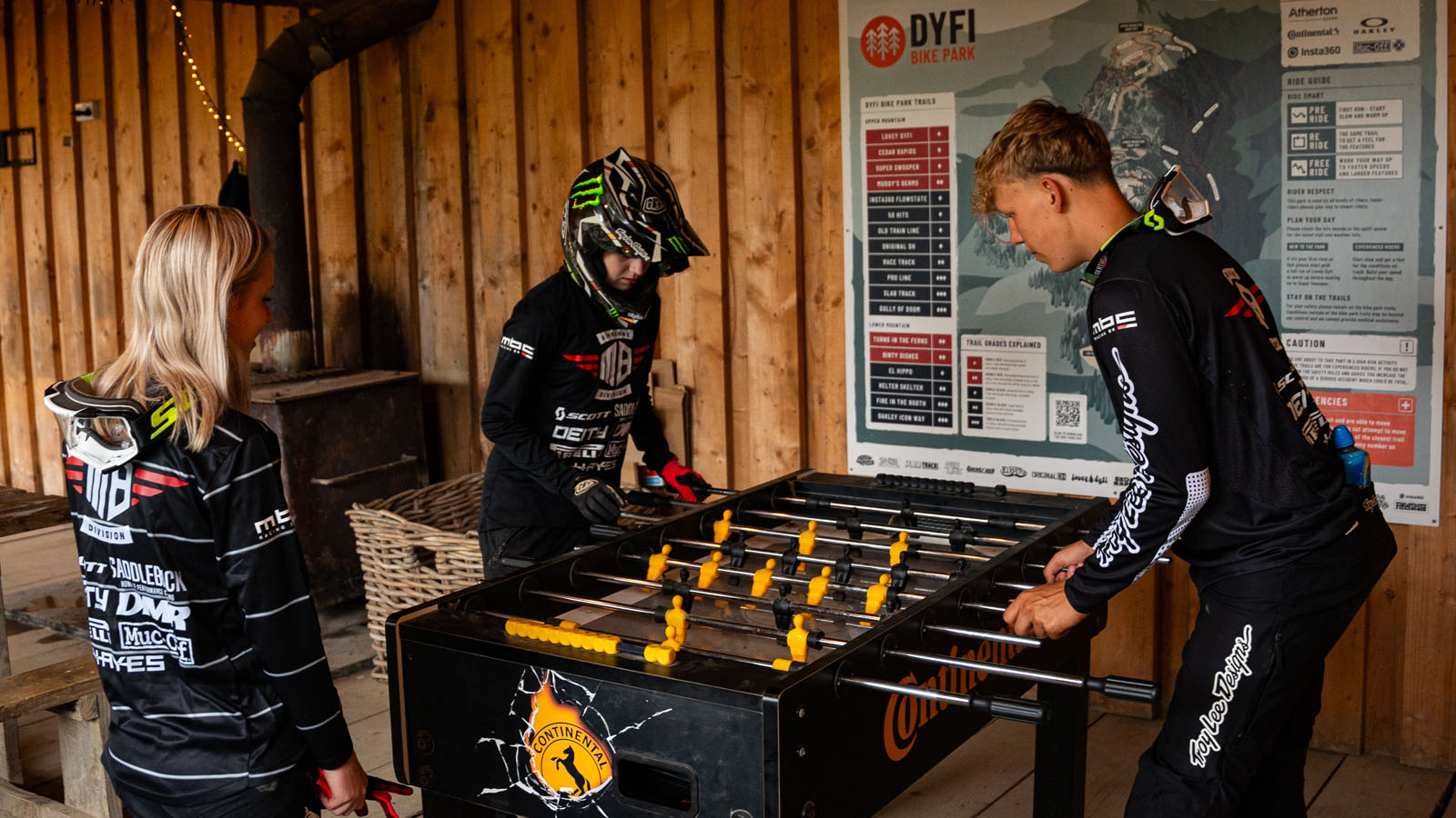 Members of the SCOTT Airborne Division team relaxing and playing Babyfoot