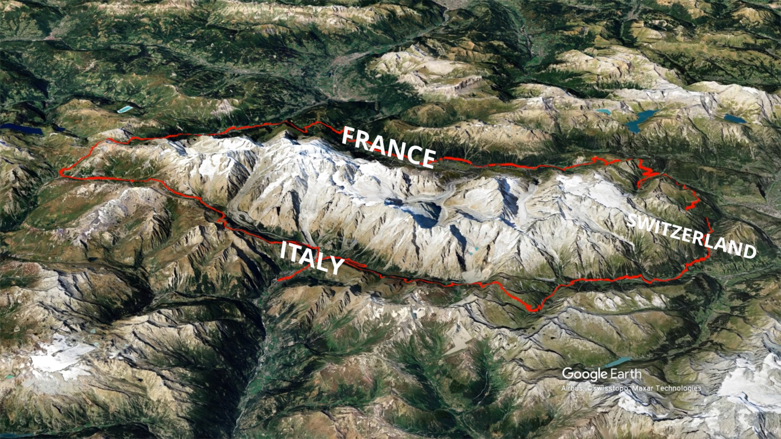 Map of the Montblanc