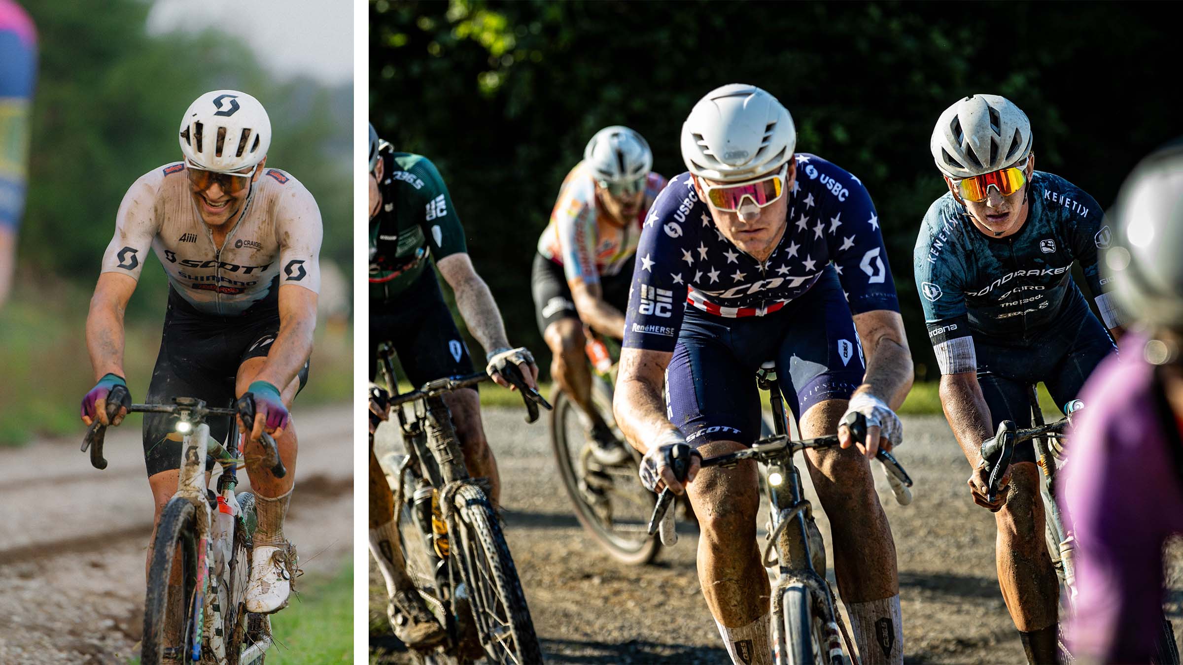Cam Jones and Brennan Wertz navigating the first MMR at the 2025 Gravel Worlds in Nebraska