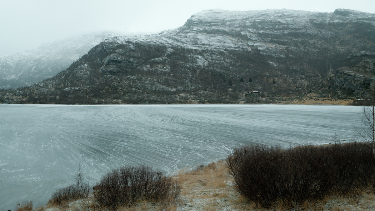 Landscape moutains with grey weather