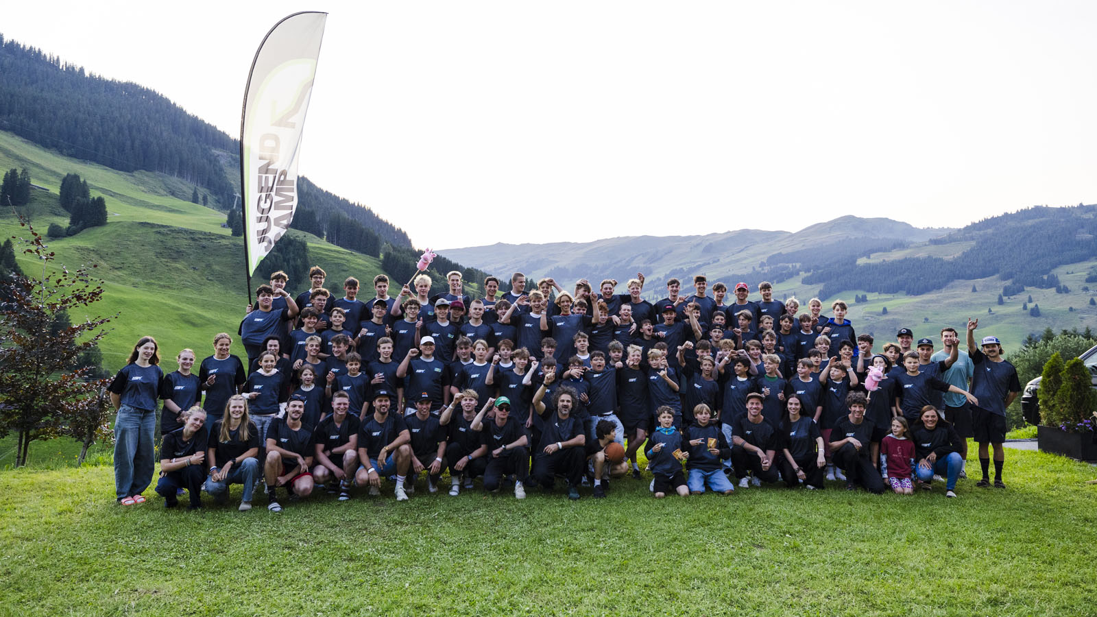 Children and staff posing together for PBC Summer Camp Edition 2025