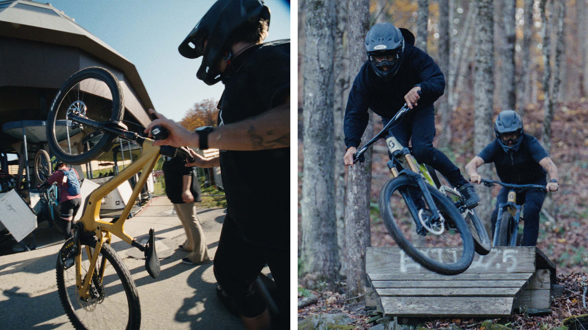Drew Boxold, Tanner Stephens, and Wiley Kaupas riding their SCOTT Ransom bikes at Thunder Mountain.