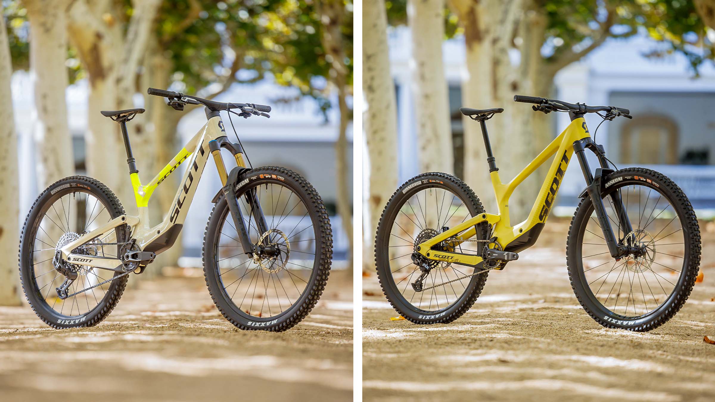 The SCOTT Ransom is Tanner Stephens bike of choice for a bike-park-ready rig. On the left: Ransom RC, on the right, Ransom 920. 