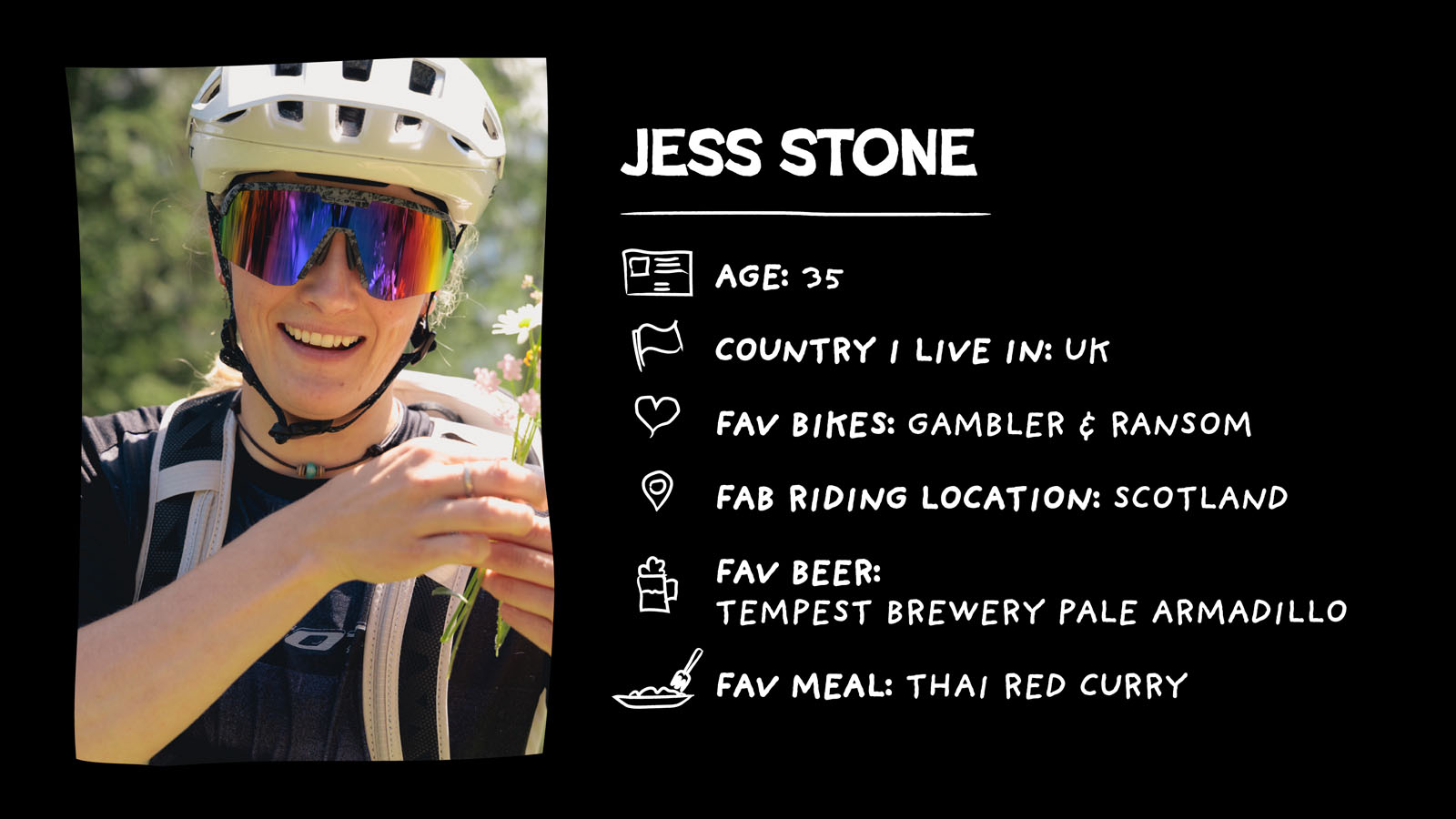 Presentation of Jess Stone with some random facts about her
