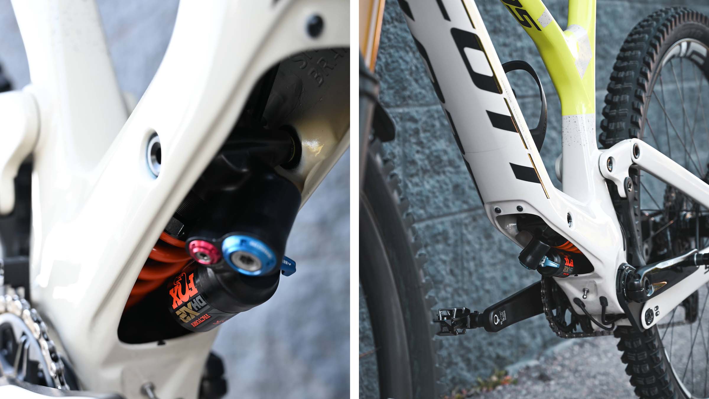 The Fox DHX2 Coil shock tucked nicely into the frame