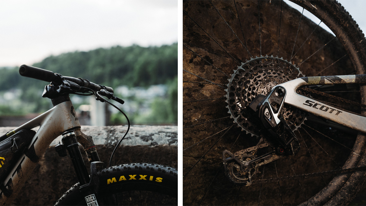 Details of the cockpit and derailler of SCOTT Gravel's Robin Gemperle