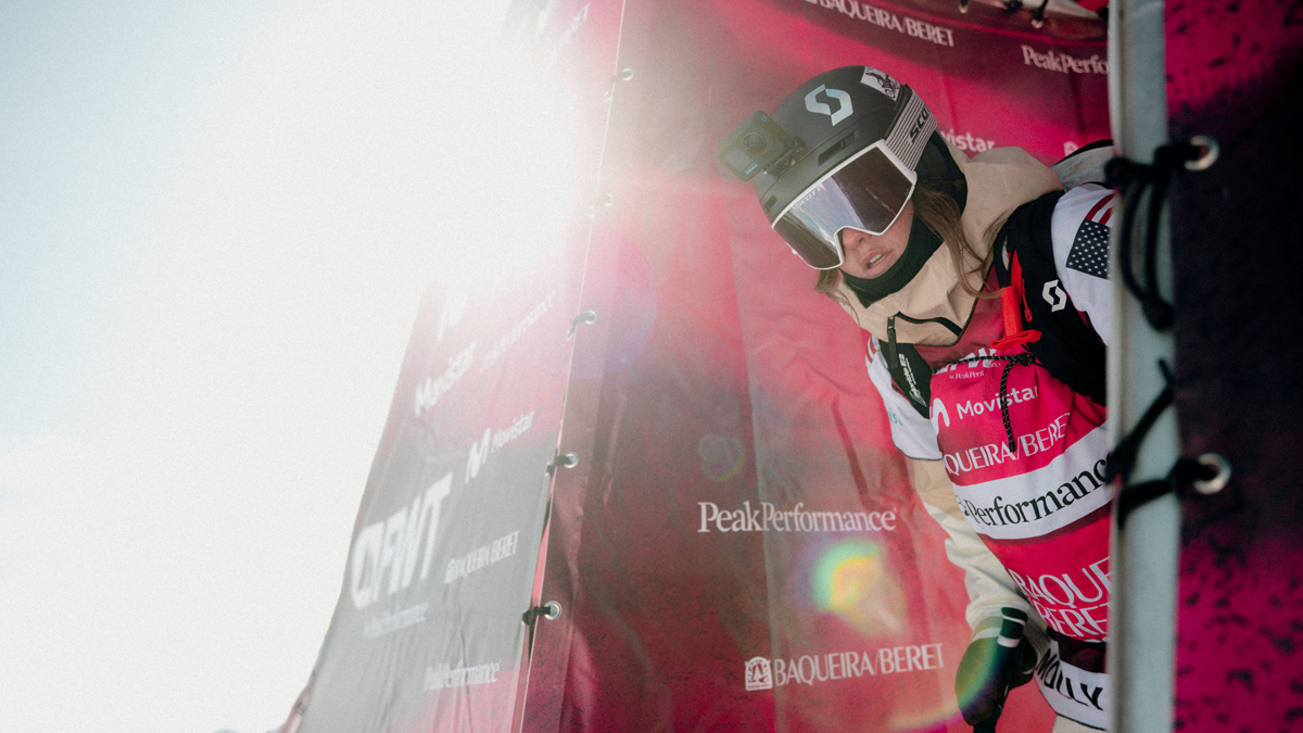 Molly Armanino at the Freeride World Tour in Baqueira